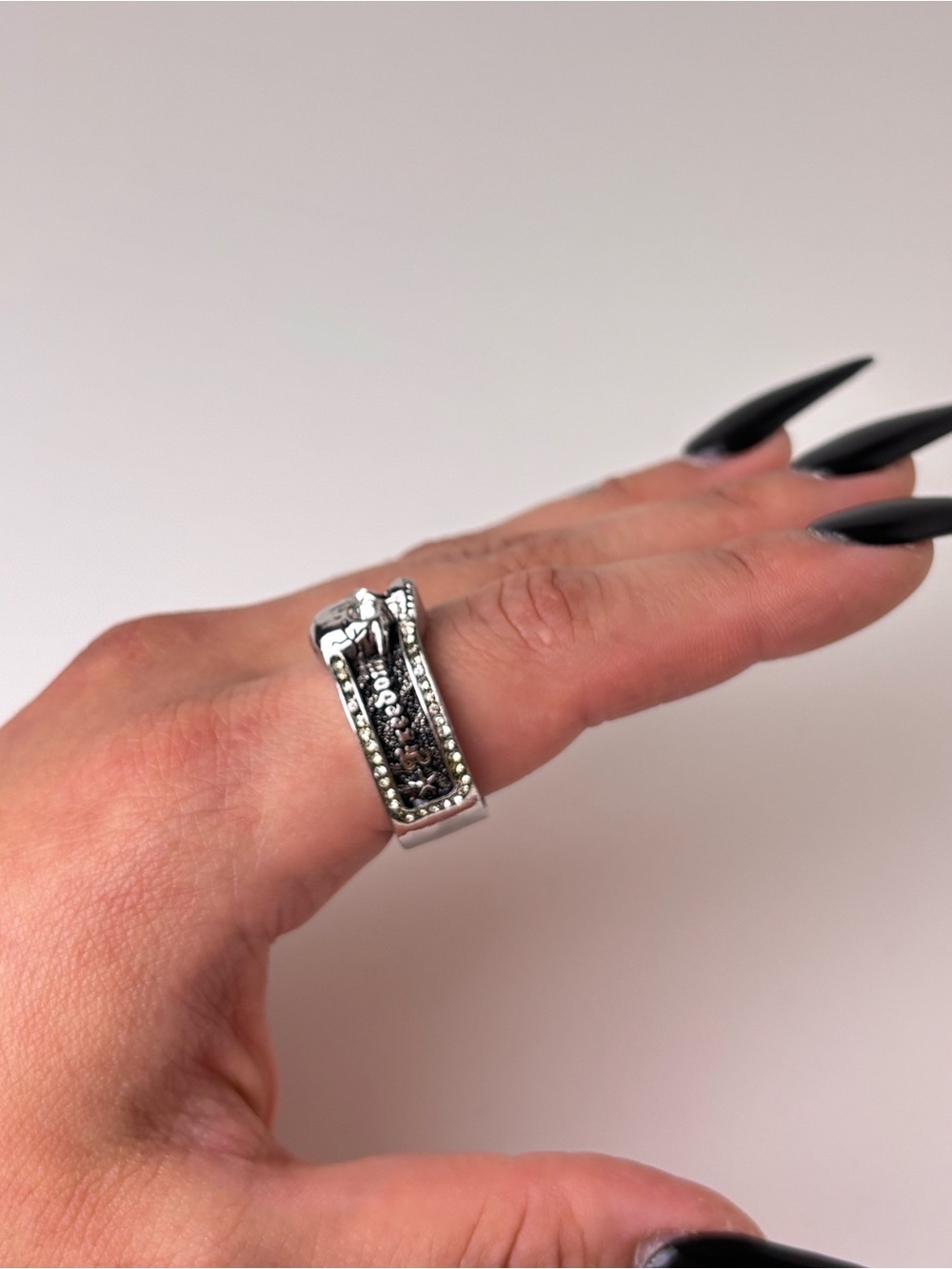 925 Sterling Silver Men's Skull Ring | Grunge Liberation Ring Size 11, 12, 13 - Picture 10 of 13